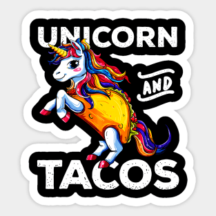 Unicorn & Tacos Cinco De Mayo Shirt Rainbow Party Girls Sticker